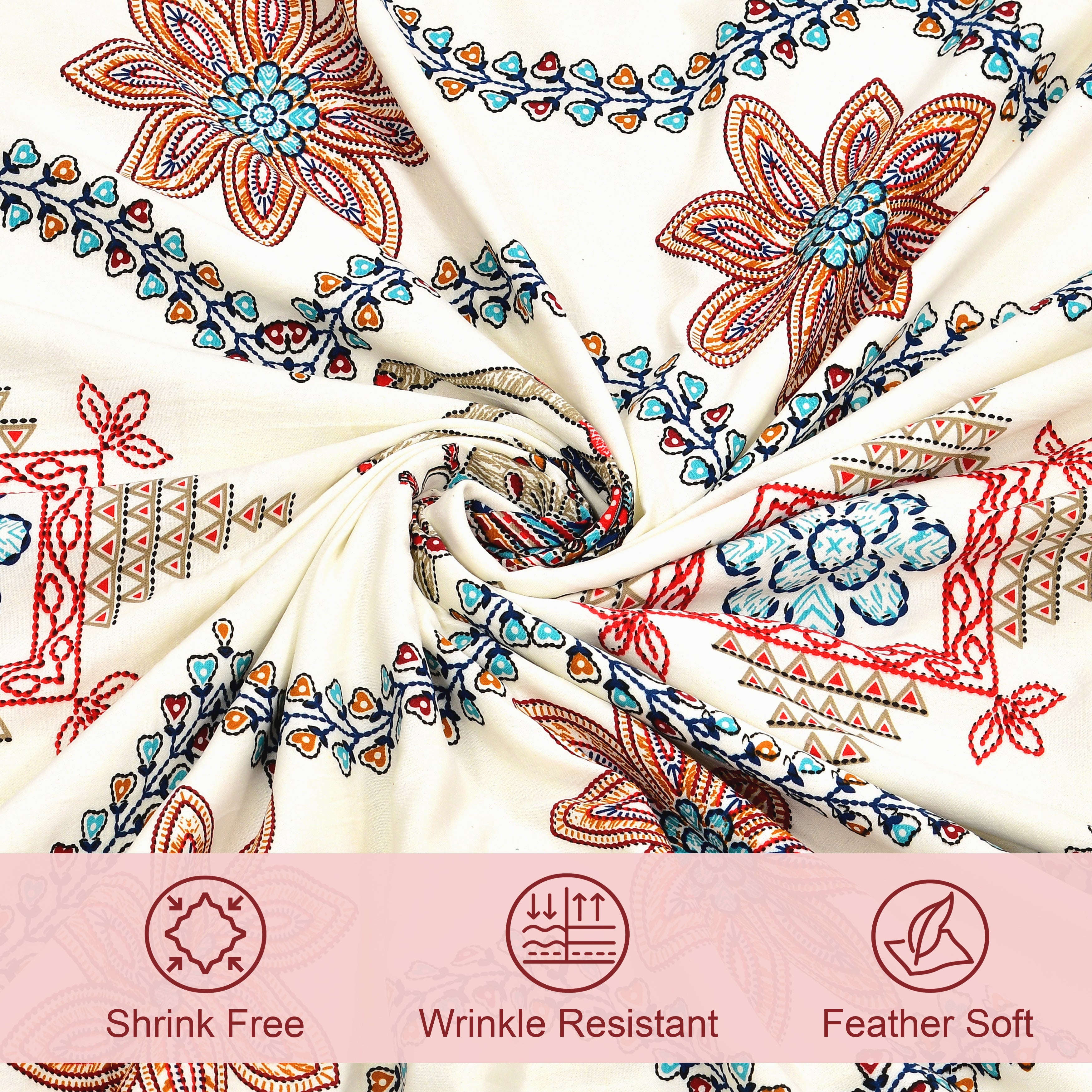 Jaipur Bagh Single Dohar Dull Cotton Kashida Print Blue