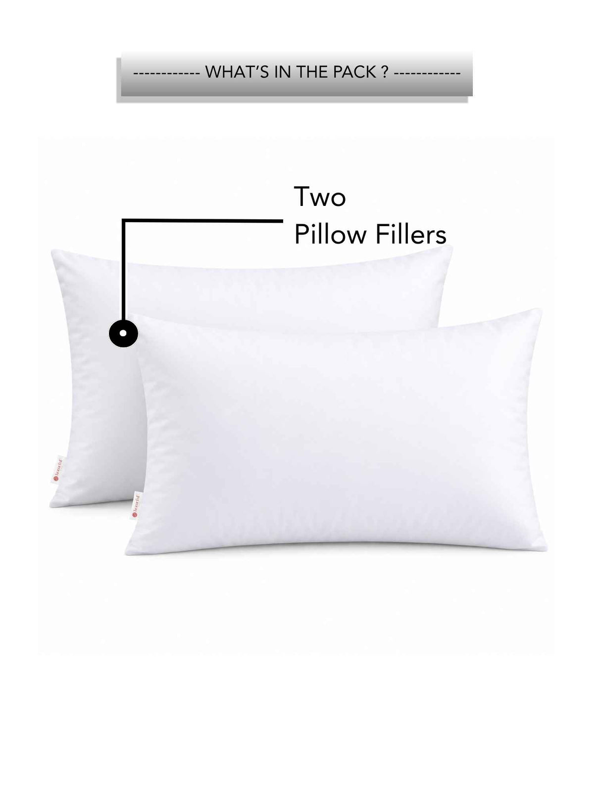 Jasmine Pillows ( Set of 2 ) Poly Shell with Fiber Filling -White Regular