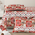 Lok Story Queen Bedsheet with 2 Pillow Covers 130 GSM Micropeach Tribal Village Rust