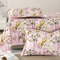 Daisy King Bedsheet with 2 Pillow Covers 130 GSM Micropeach Floral Foliage Green