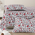 Daisy Single Bedsheet with 1 Pillow Cover 130 GSM Micropeach Jaipuri Floral Red