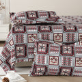 Daisy Single Bedsheet with 1 Pillow Cover 130 GSM Micropeach Classic Block Red