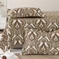 Daisy Queen Bedsheet with 2 Pillow Covers 130 GSM Micropeach Royal Damask Brown