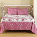 Rose King XL Bedsheet with 2 Pillow Covers 100% Cotton 160 TC Floral Bouquet Pink