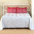 Jaipur Bagh King Bedsheet with 2 Pillow Covers 100% Cotton 120 TC Classy Floral Grey Khari Print