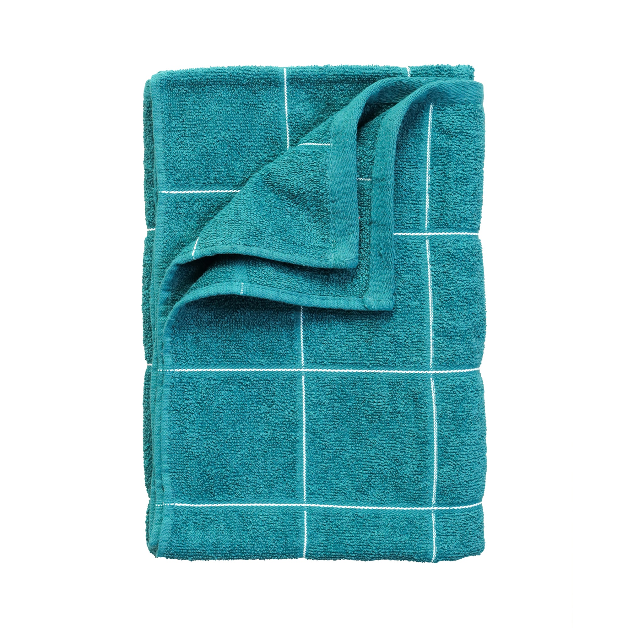 Jasmine Bath Towel 100% Cotton 365 GSM Classic Check Teal