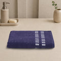 Lotus Bath Towel 100% Cotton 365 GSM Sculpted Border Navy
