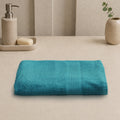 Rose Bath Towel 100% Cotton 420 GSM Self Border Teal