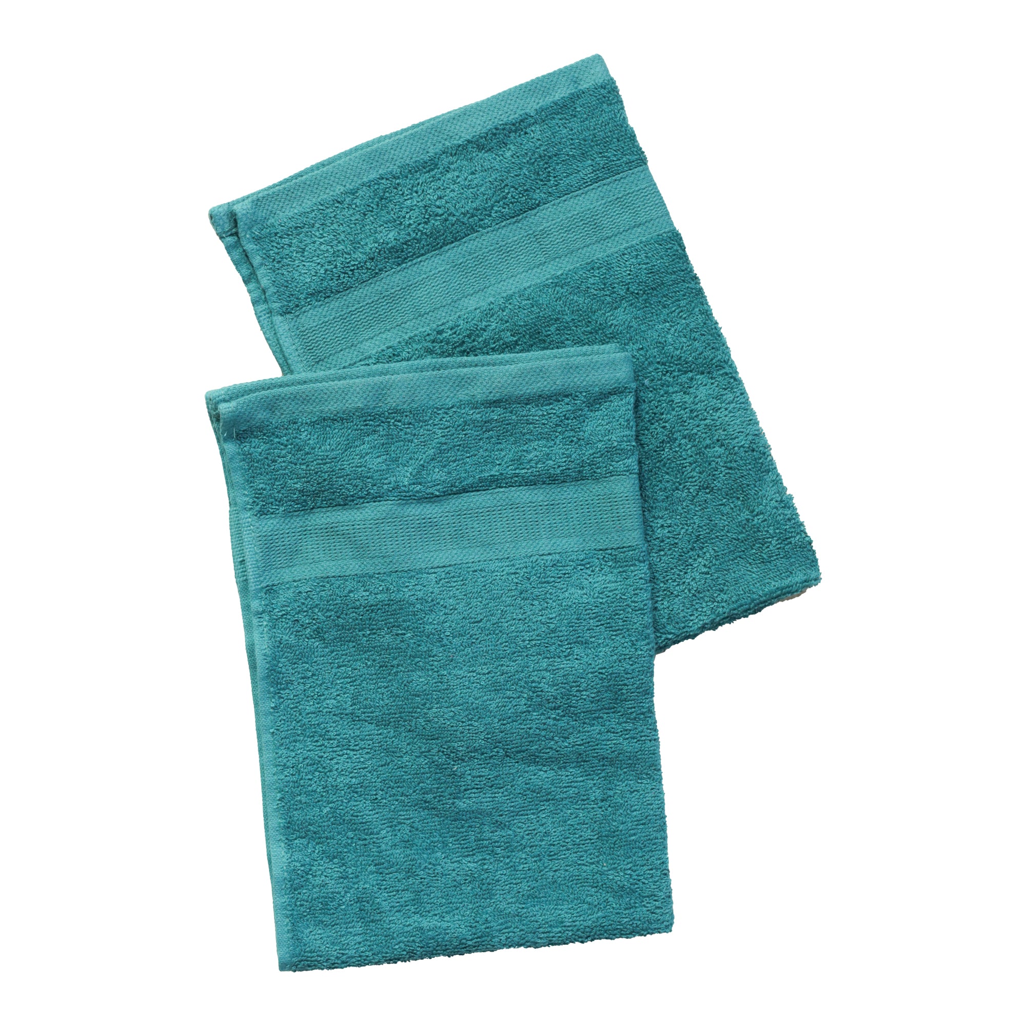 Rose Hand Towel (Set of 2) 100% Cotton 420 GSM Self Border Teal