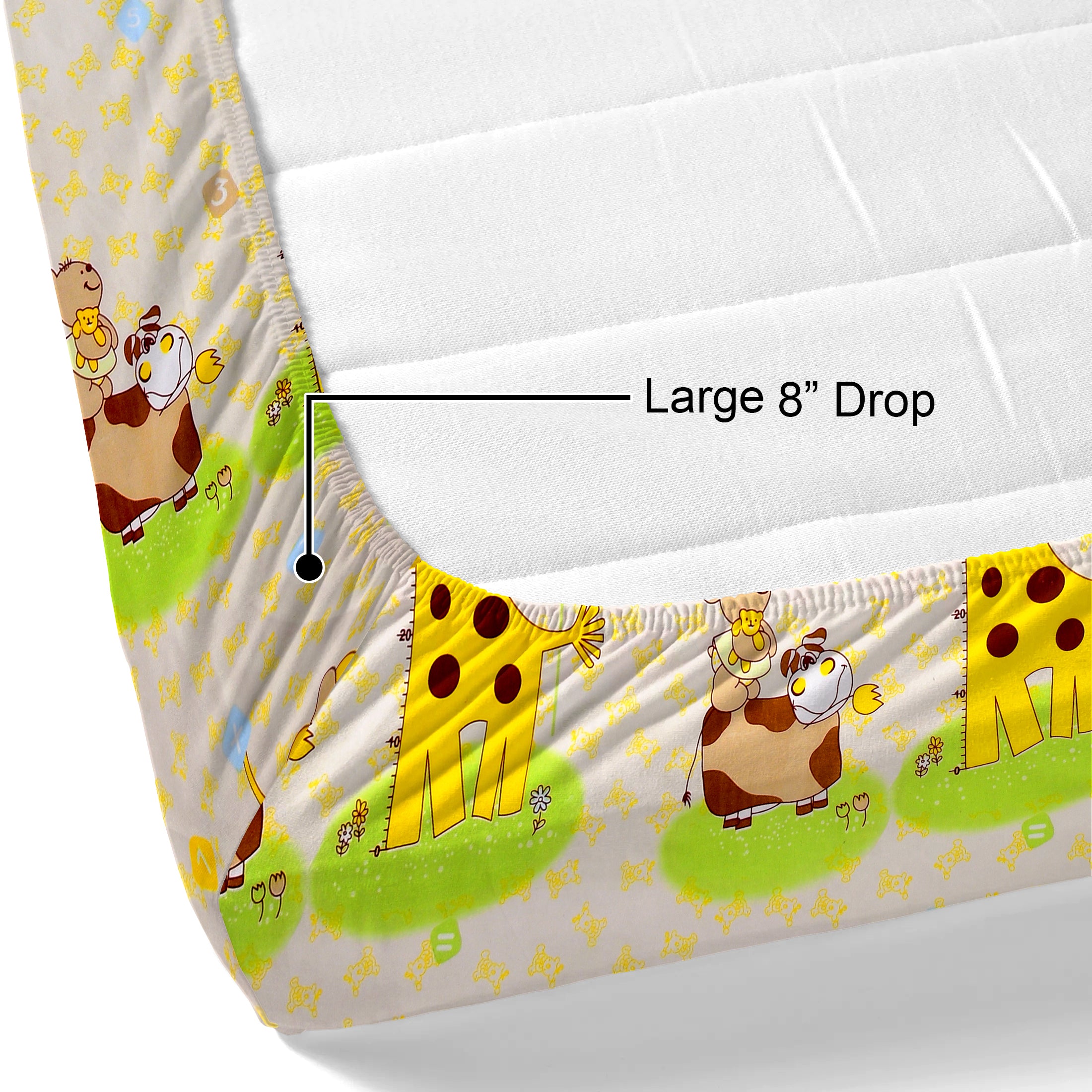 Little Joy Queen Fitted Sheet with 2 Pillow Covers 130 GSM Micropeach Funny Toons Yellow