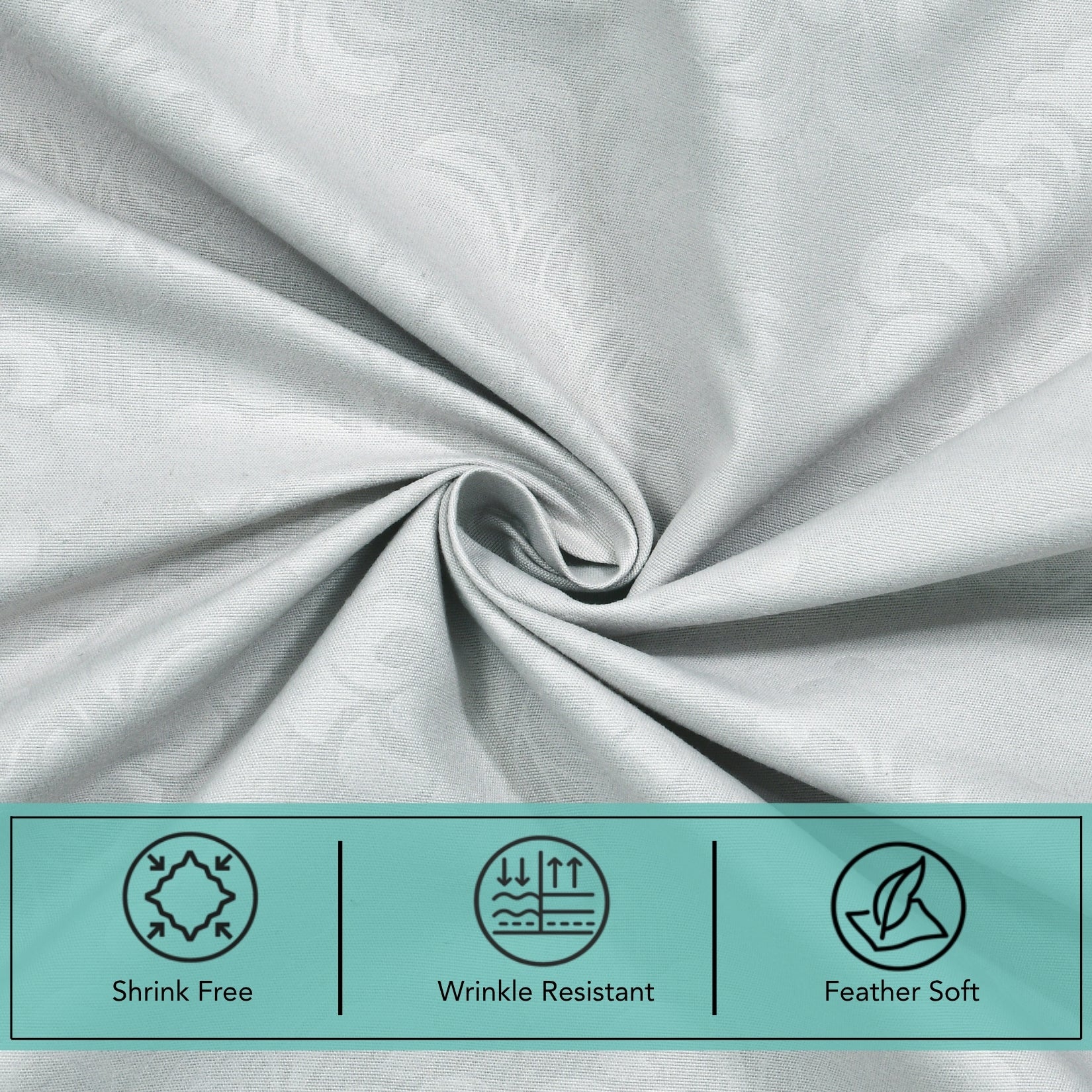 Jasmine King XL Bedsheet with 2 Pillow Covers 115 GSM Micropeach Embossed Jaquard Grey