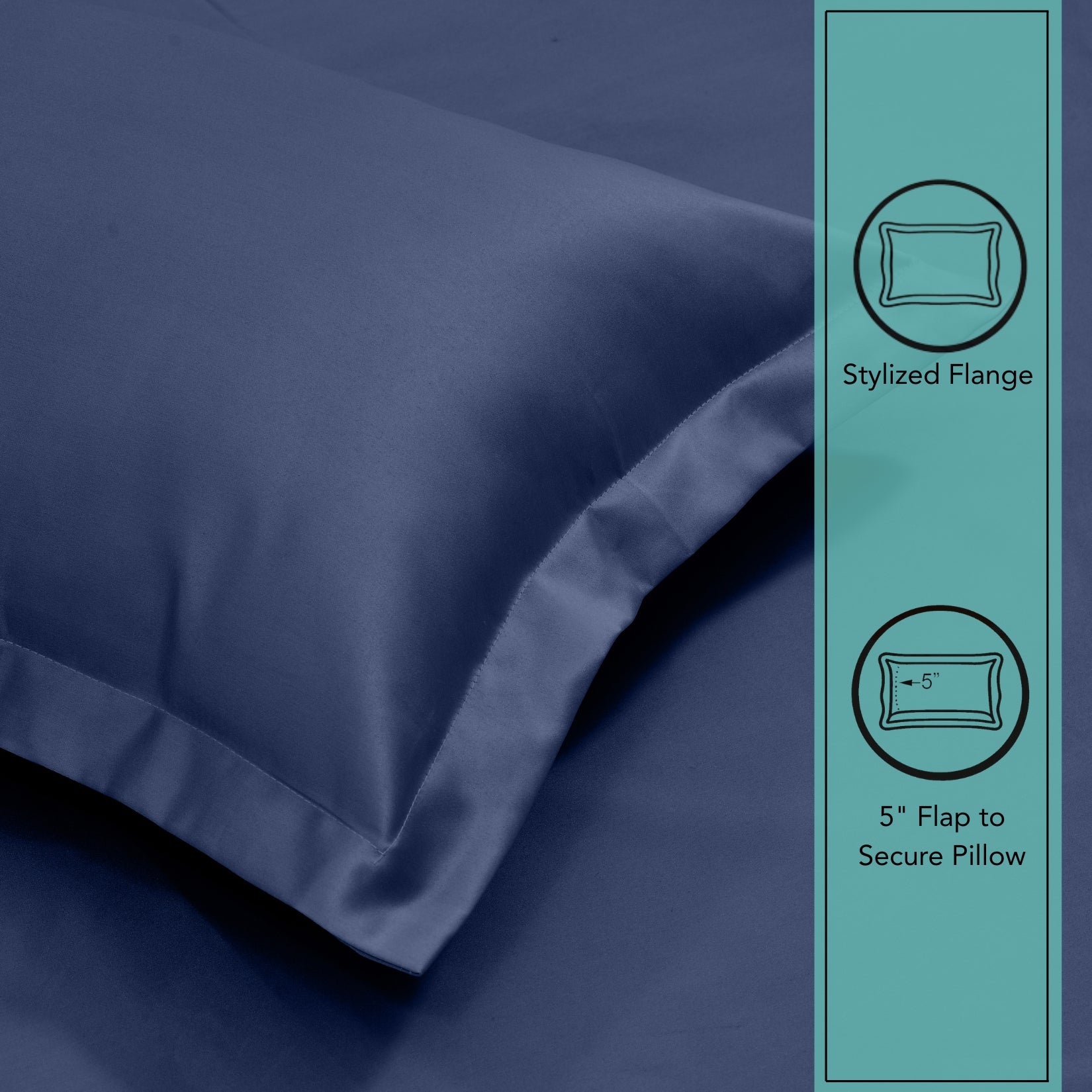 Tulip King XL Bedsheet with 2 Pillow Covers 125 GSM Micropeach Super Sateen Navy