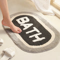 Lily Xtra Large Size Bath Mat Micro with Latex Backing Oval Bath Grey