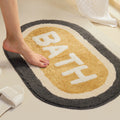 Lily Xtra Large Size Bath Mat Micro with Latex Backing Oval Bath Gold