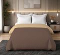 Jasmine Double Comforter 90 GSM Fabric with 120 GSM Filling Reversible Camel / Coffee