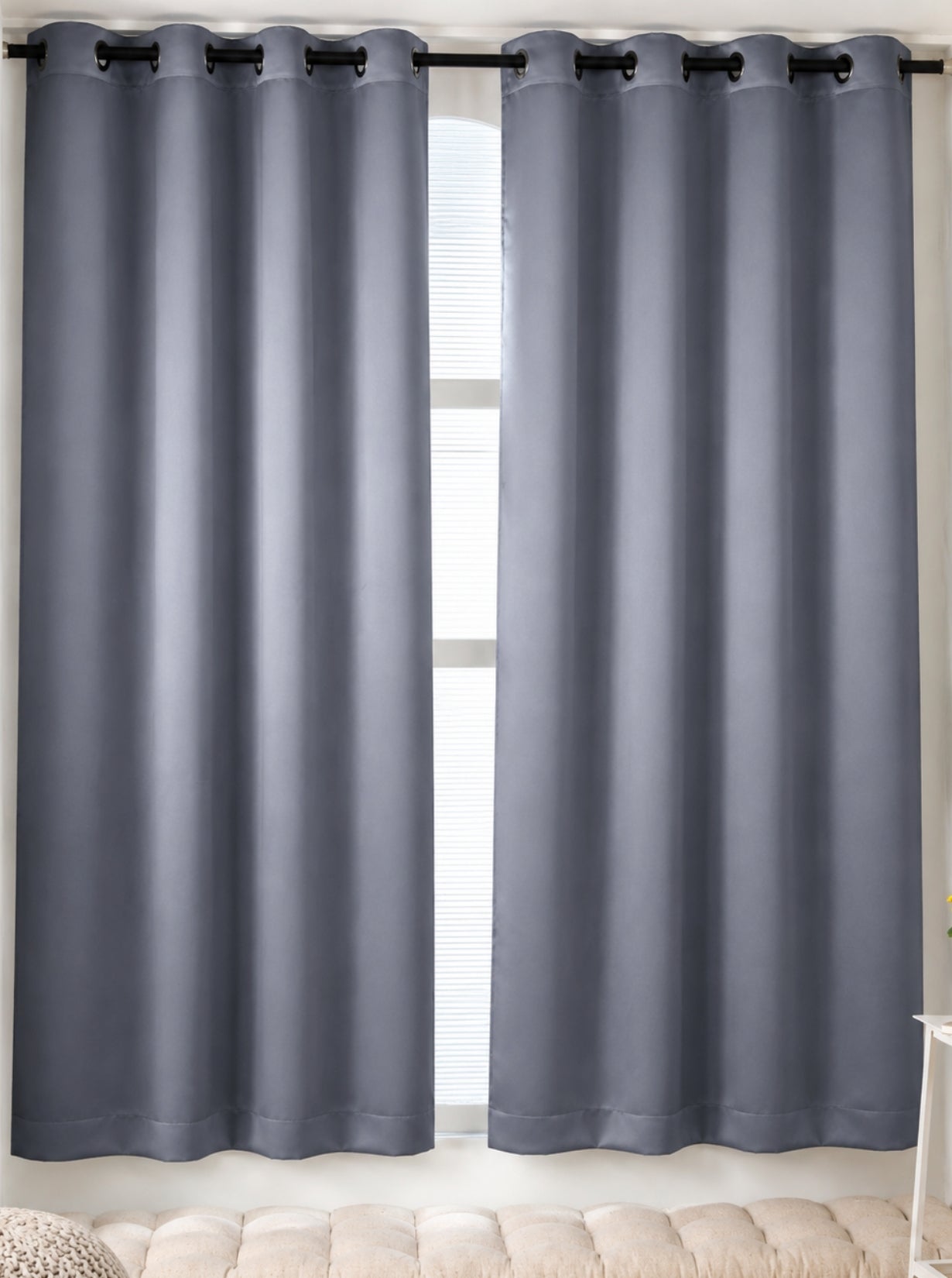 Rose Door XL Curtains (Set of 2) 90% Blackout 280 GSM Solid Grey