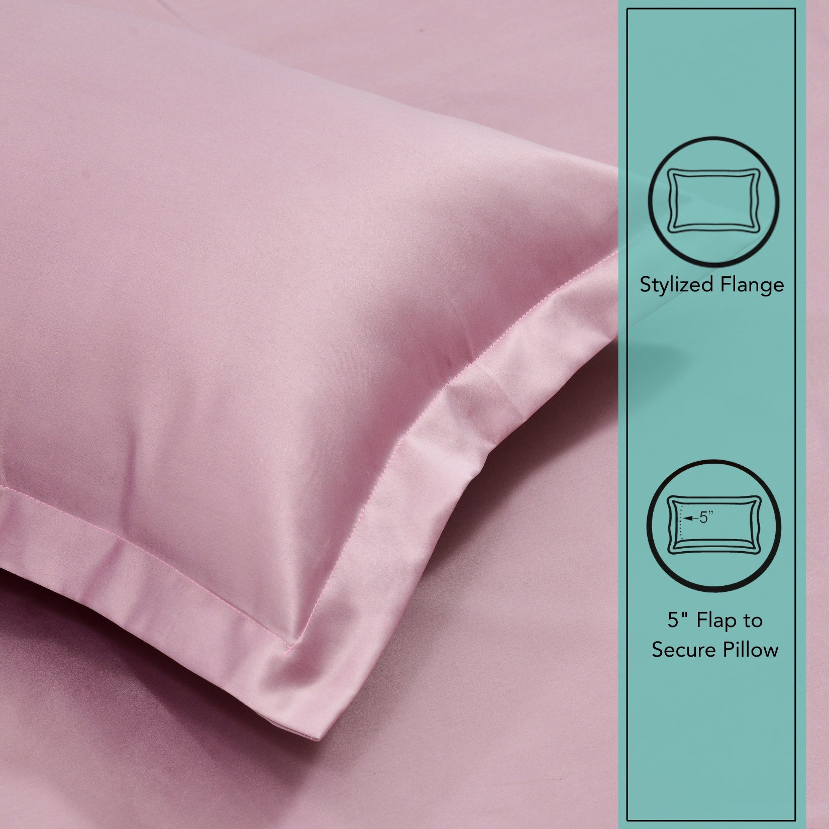 Tulip King Fitted Sheet with 2 Pillow Covers 125 GSM Micropeach Super Sateen Baby Pink