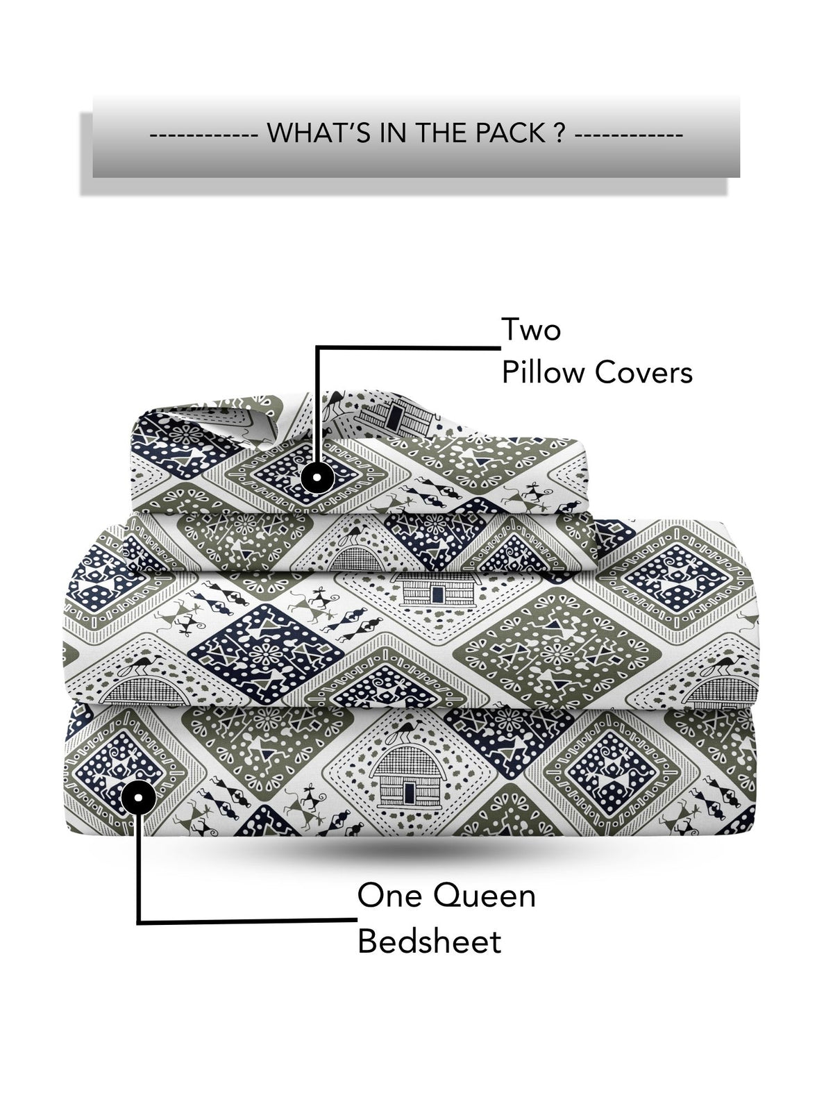 Lok Story 130 GSM Microfiber Ornamental Bedsheet with 2 Pillow Covers