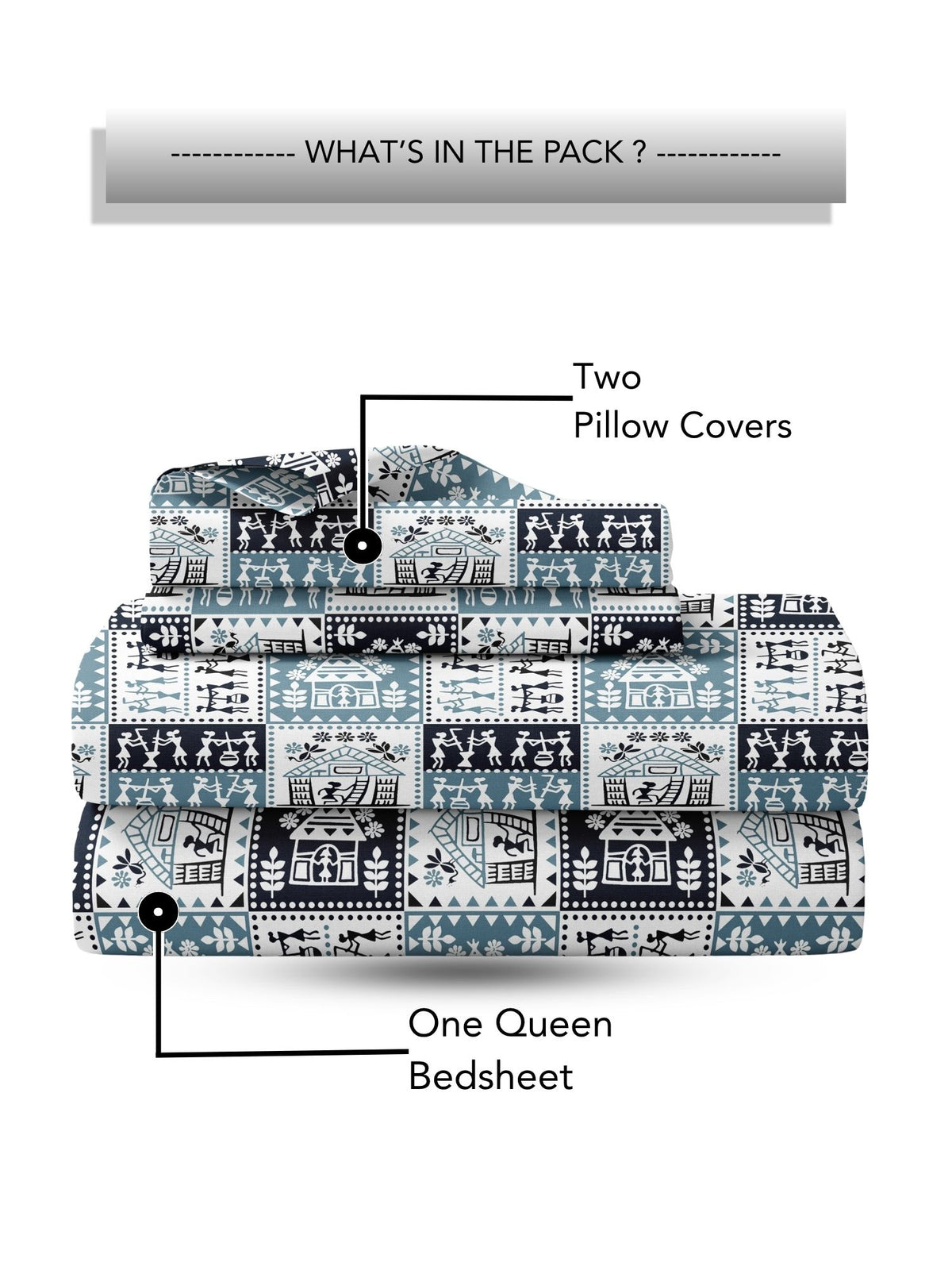 Lok Story 130 GSM Microfiber Ornamental Bedsheet with 2 Pillow Covers