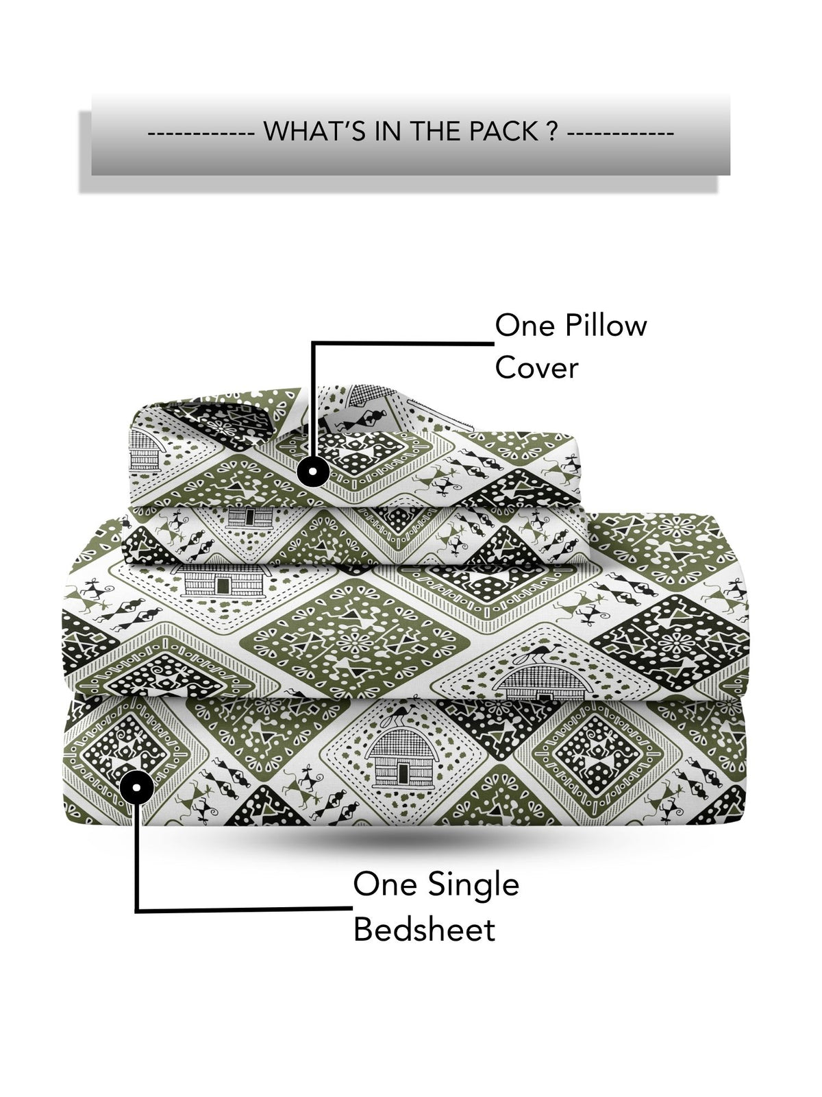 Lok Story 130 GSM Microfiber Ornamental Bedsheet with 2 Pillow Covers