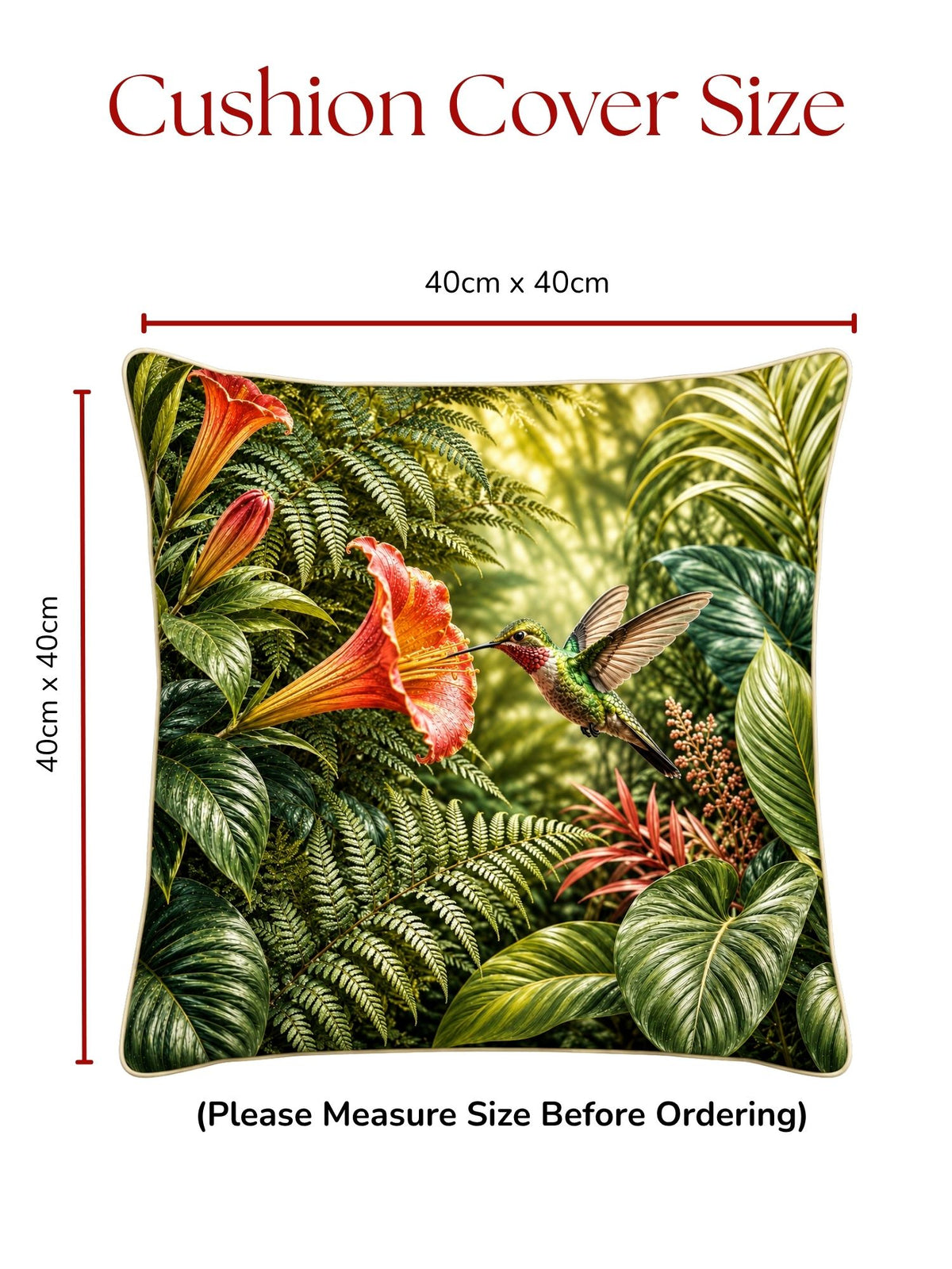 Botanical Garden Micropeach Pack of 5 Cushion Covers (40 x 40 cm )