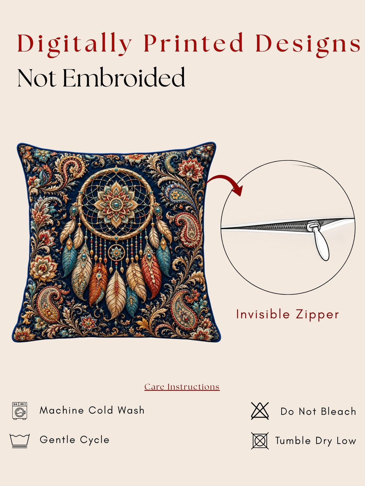 Bejeweled Micropeach Pack of 5 Cushion Covers (40 x 40 cm) - Navy