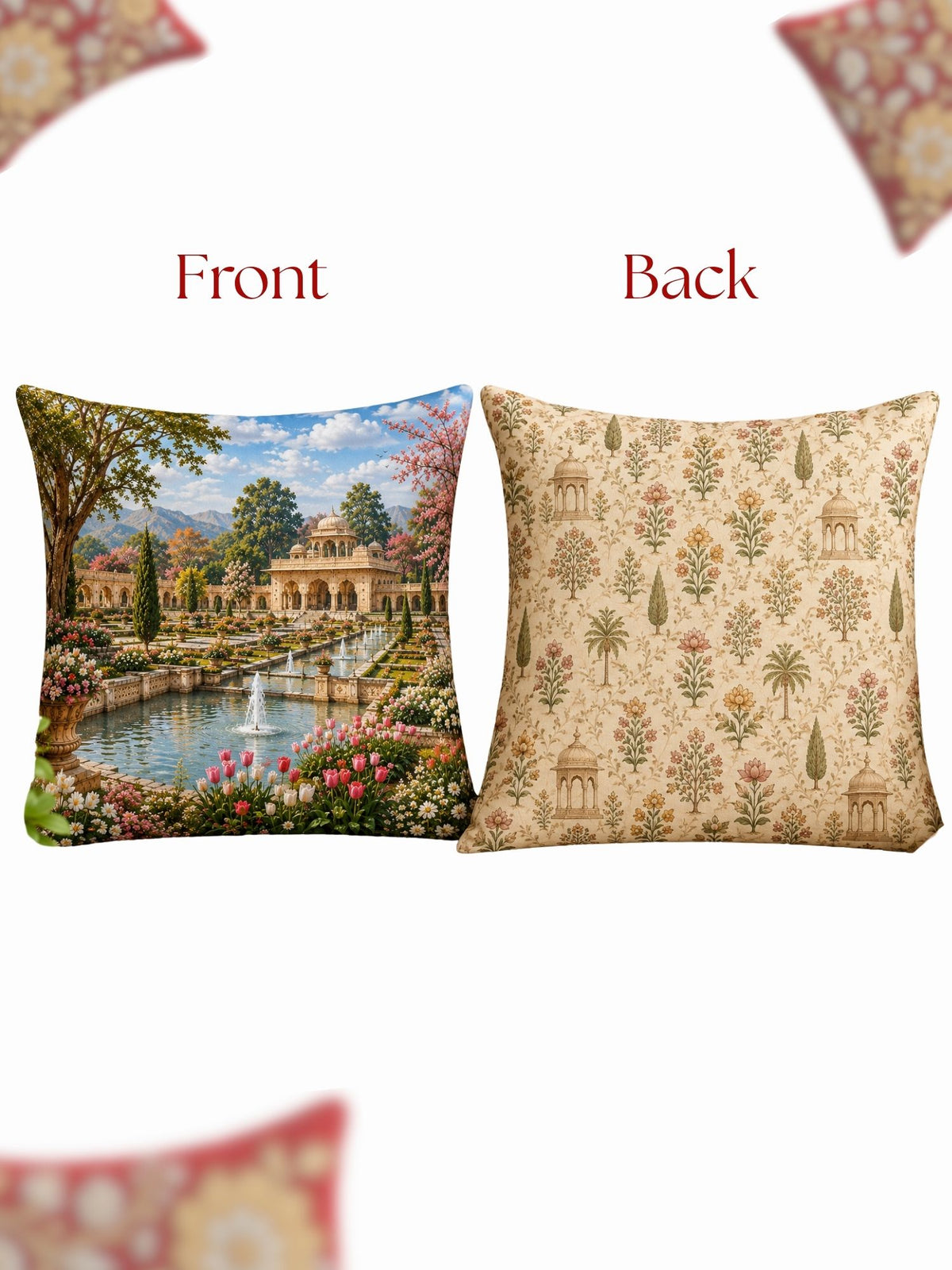 Palace Garden Micropeach Pack of 5 Cushion Covers (40 x 40 cm )