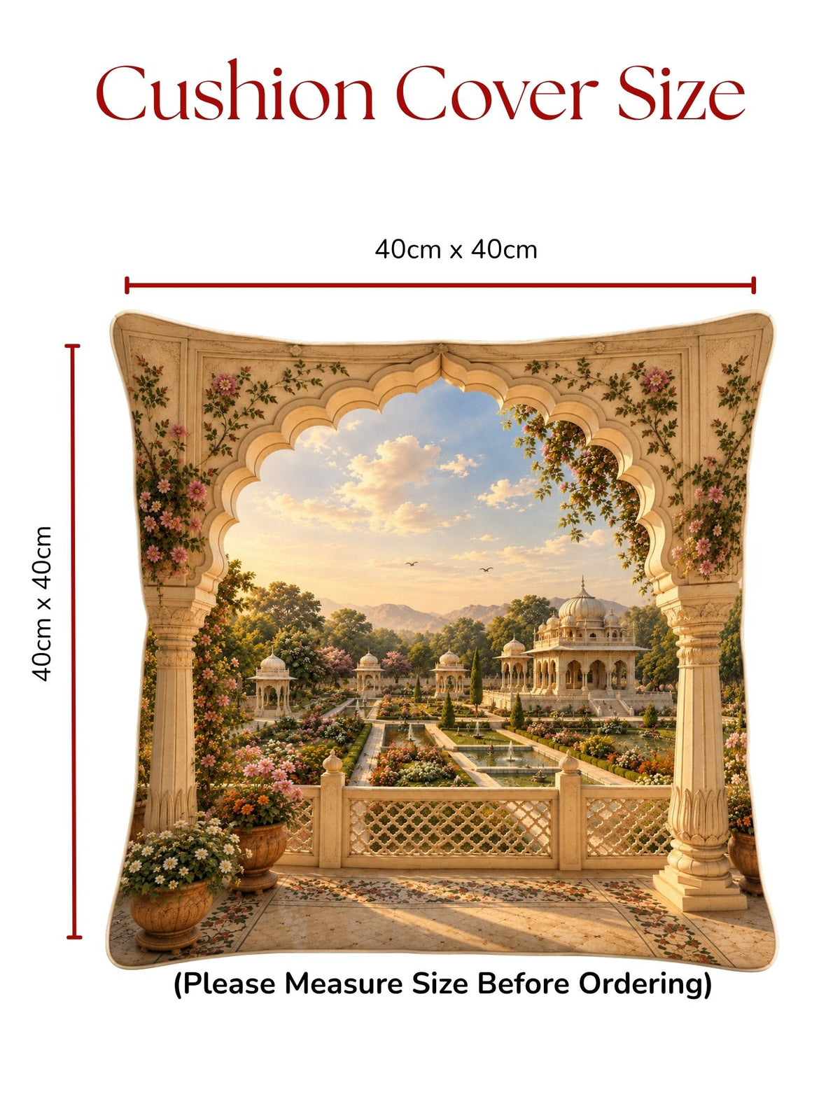 Palace Garden Micropeach Pack of 5 Cushion Covers (40 x 40 cm )