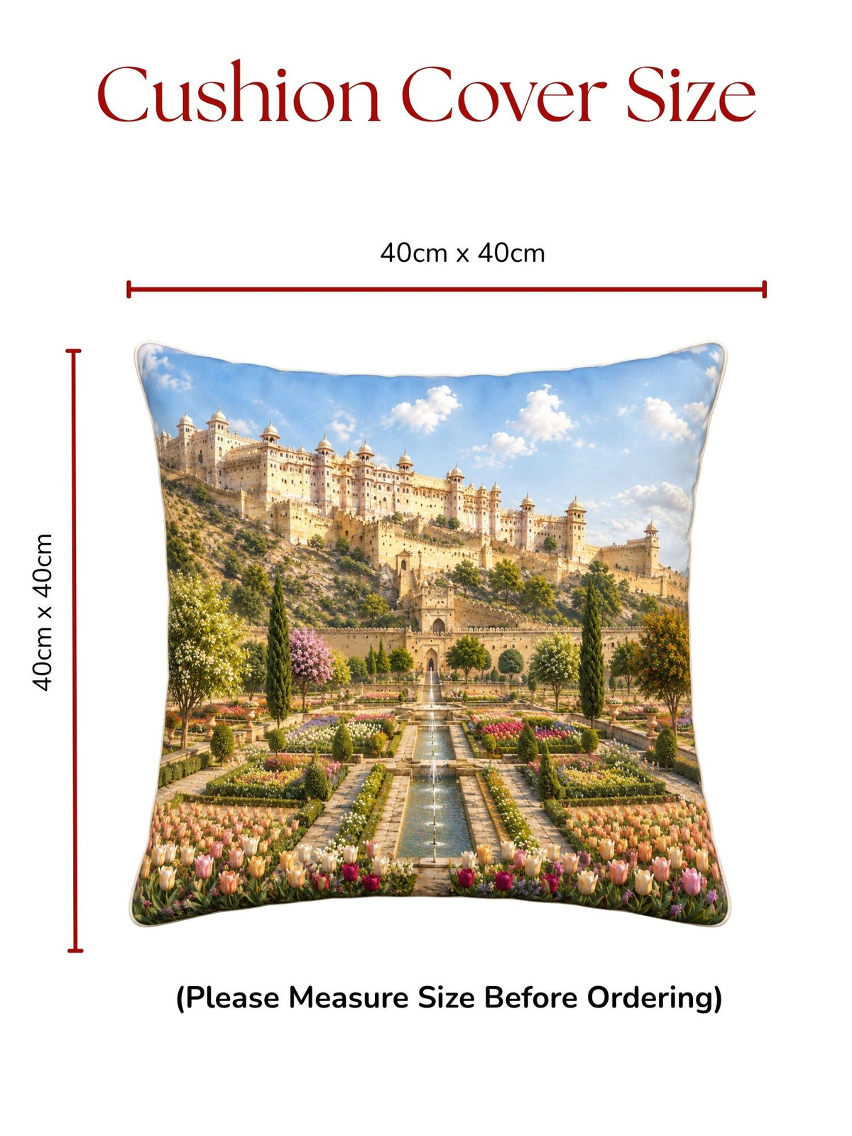 Palace Garden Micropeach Pack of 5 Cushion Covers (40 x 40 cm )