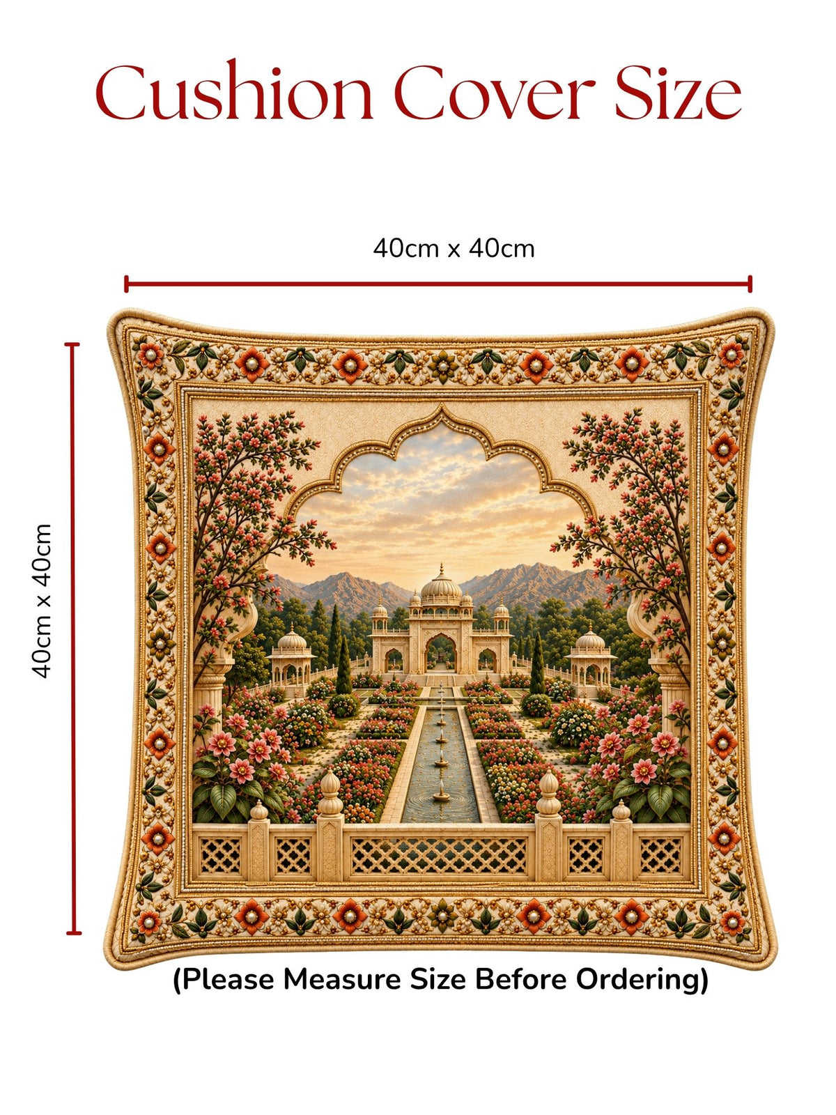 Palace Garden Micropeach Pack of 5 Cushion Covers (40 x 40 cm )