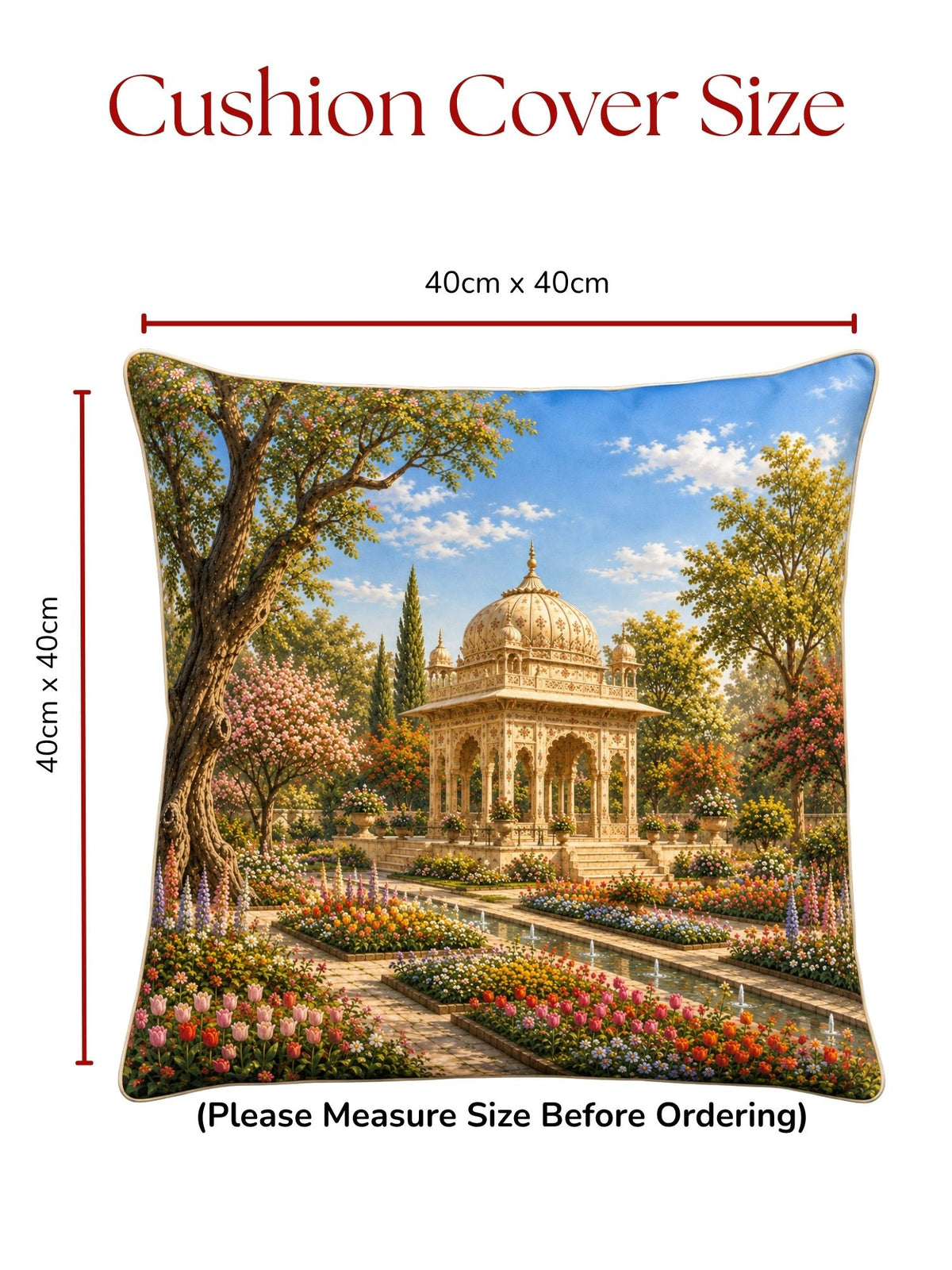 Palace Garden Micropeach Pack of 5 Cushion Covers (40 x 40 cm )