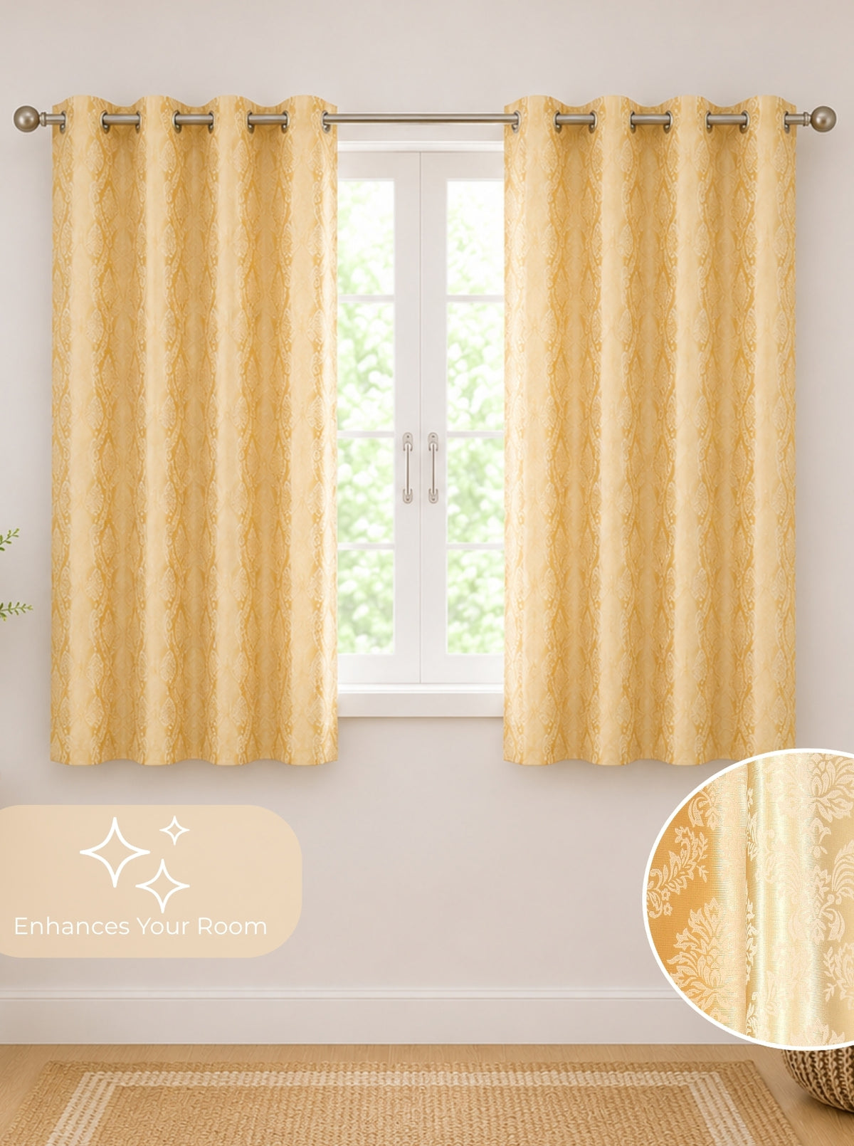 Daisy 200 GSM Polyester Knitted 60% Light Filtering Window Curtain