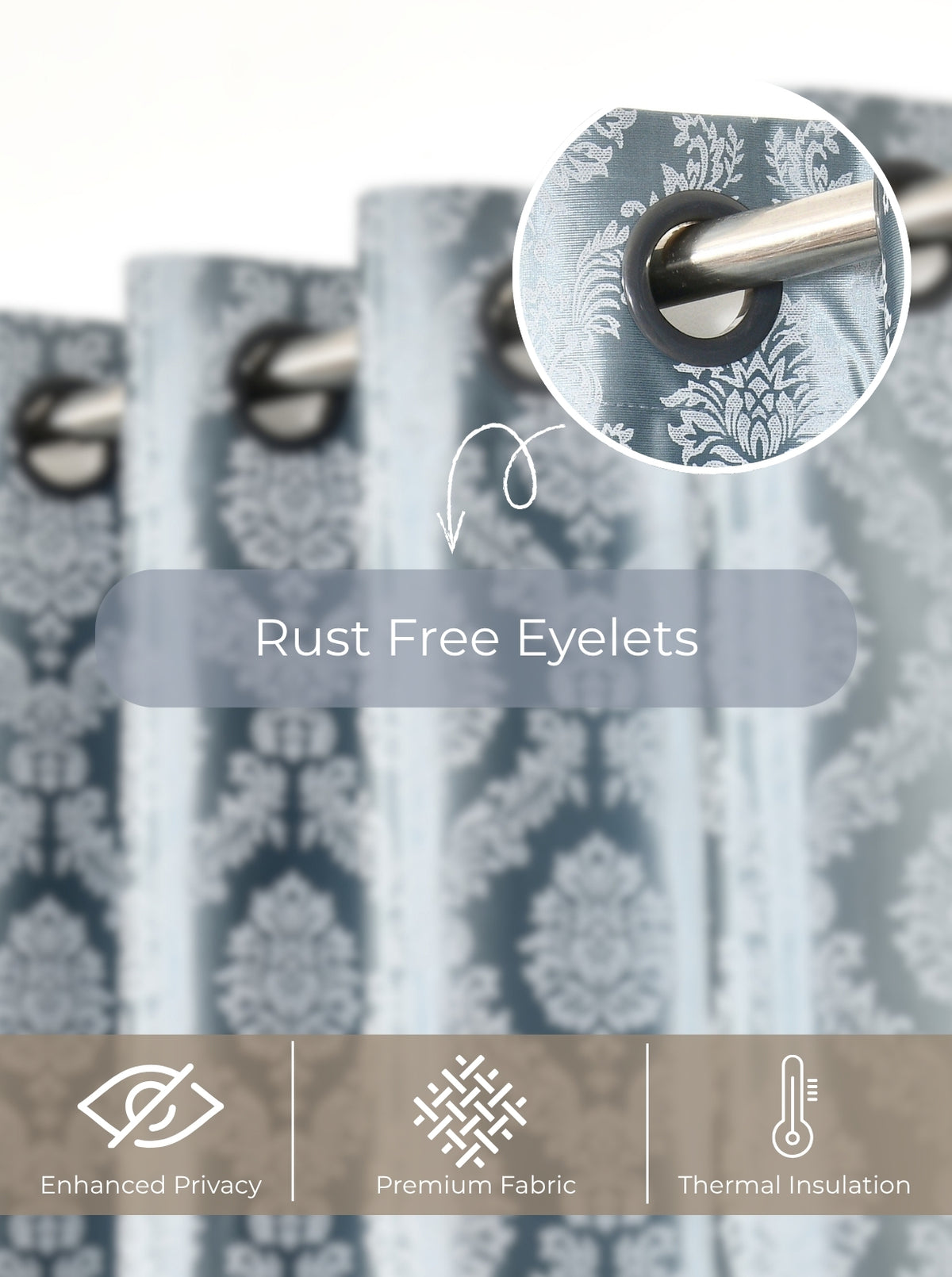 Daisy 200 GSM Polyester Knitted 60% Light Filtering Window Curtain