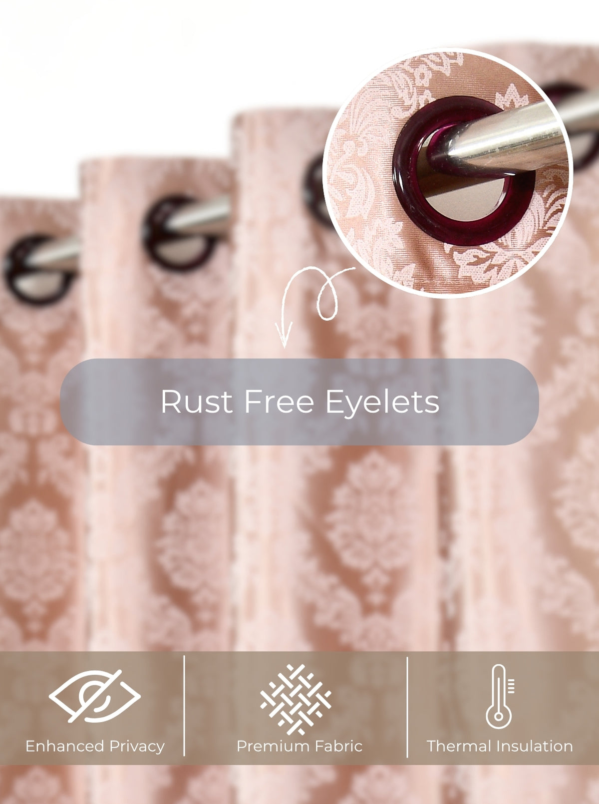 Daisy 200 GSM Polyester Knitted 60% Light Filtering Window Curtain