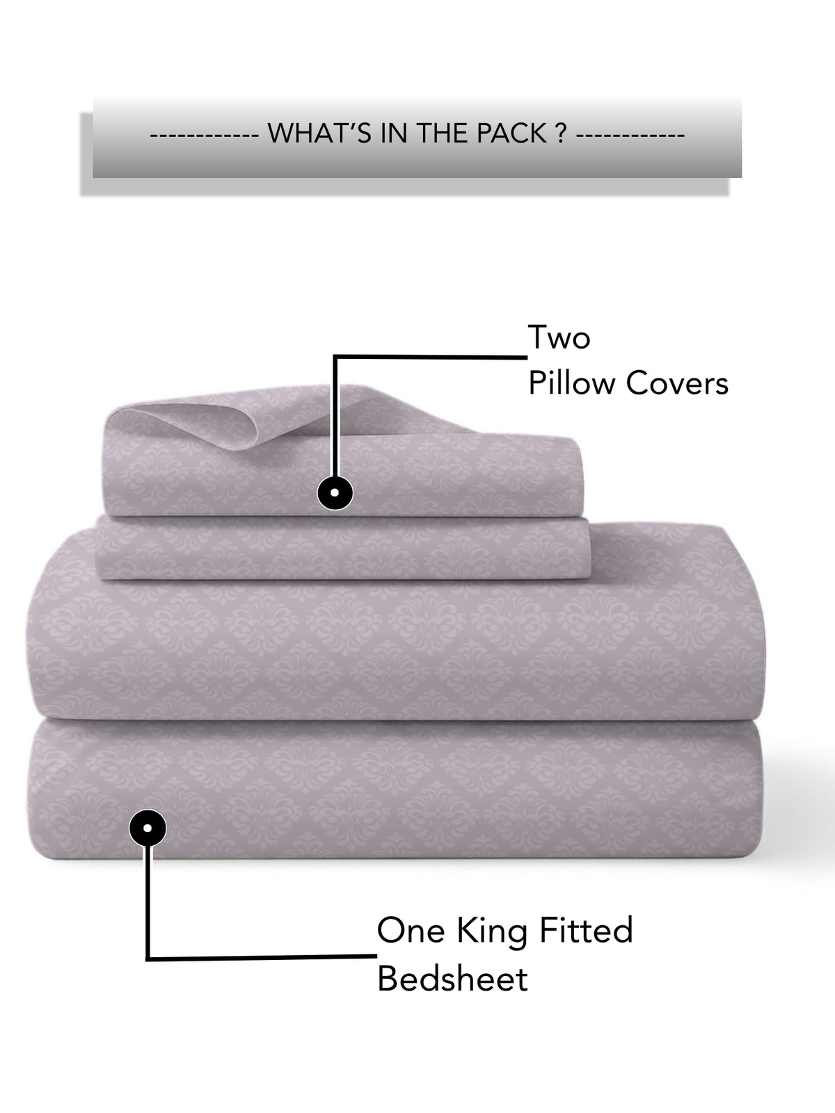 Jasmine 115 GSM Embossed Jacquard Micropeach Bedsheet with 2 Pillow Covers