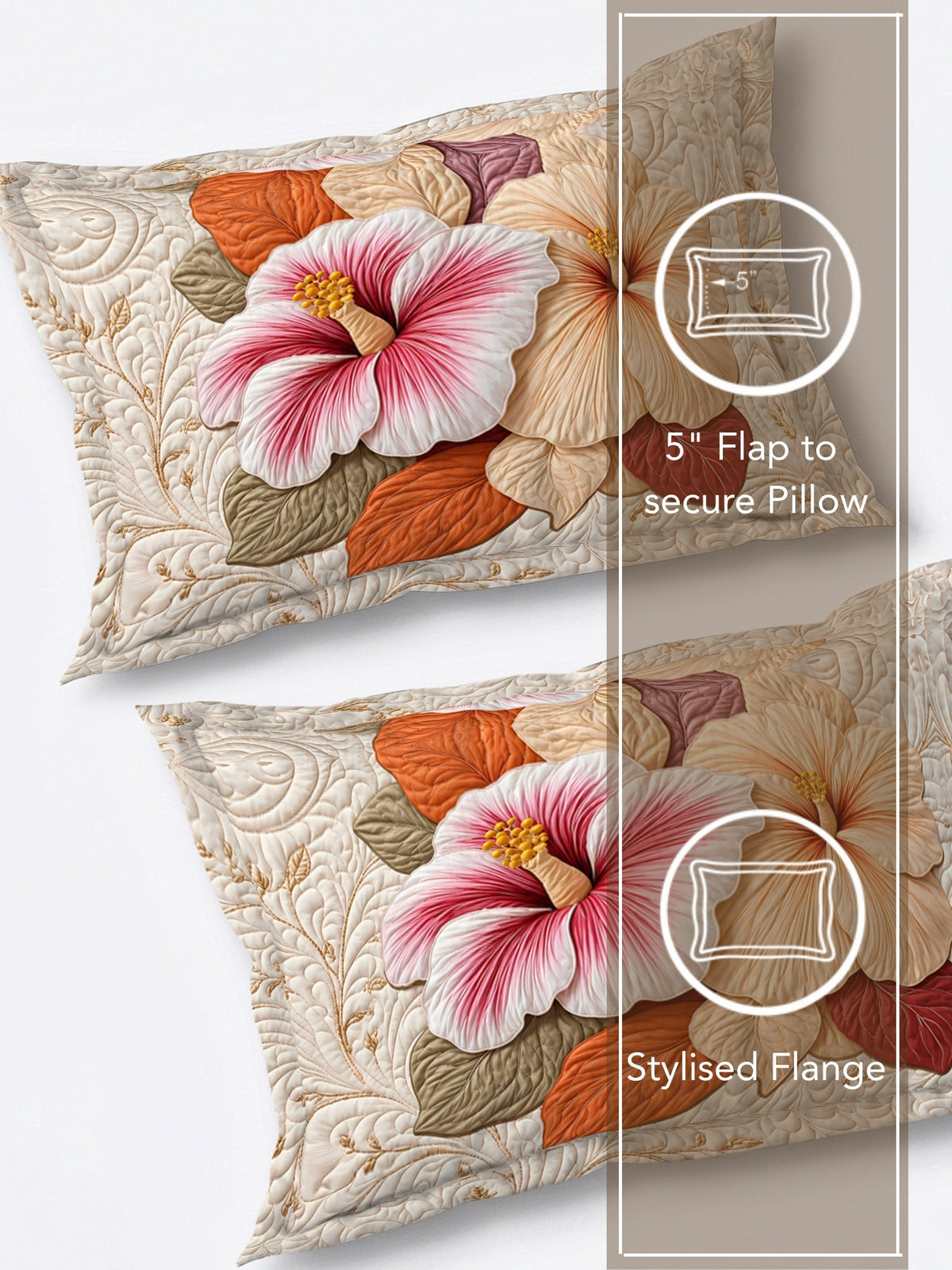 Homeful Style Living Canvas Floral Print 160 TC Bedsheet with 2 Pillow Covers