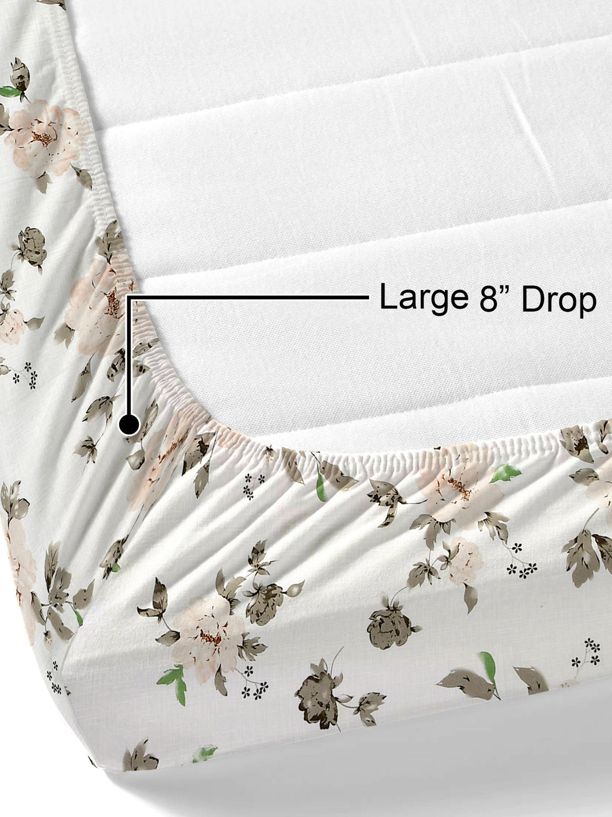 Lily 180 TC 100% Cotton Flora Bedsheet with 2 Pillow Covers – Brown
