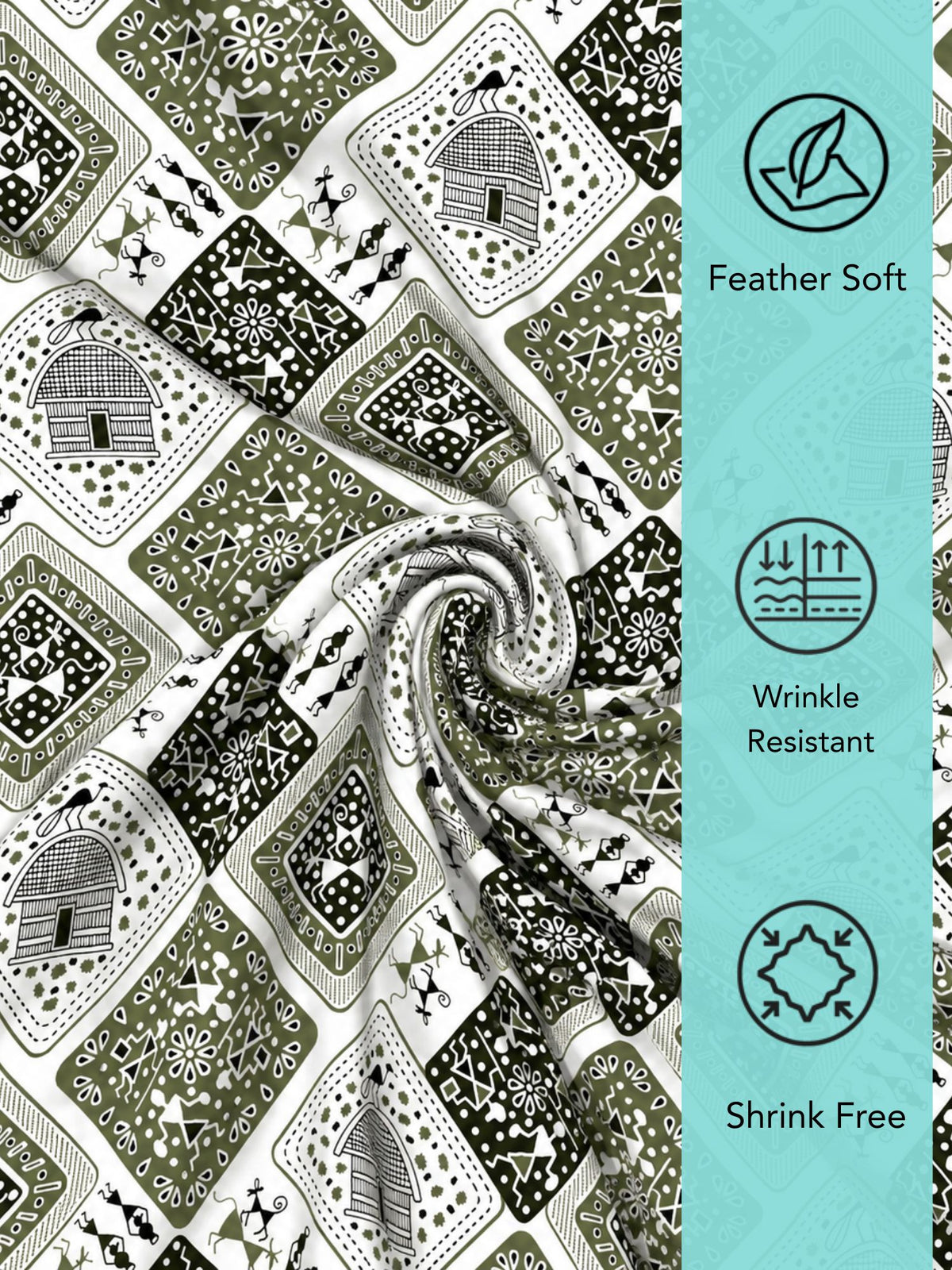 Lok Story 130 GSM Microfiber Ornamental Bedsheet with 2 Pillow Covers