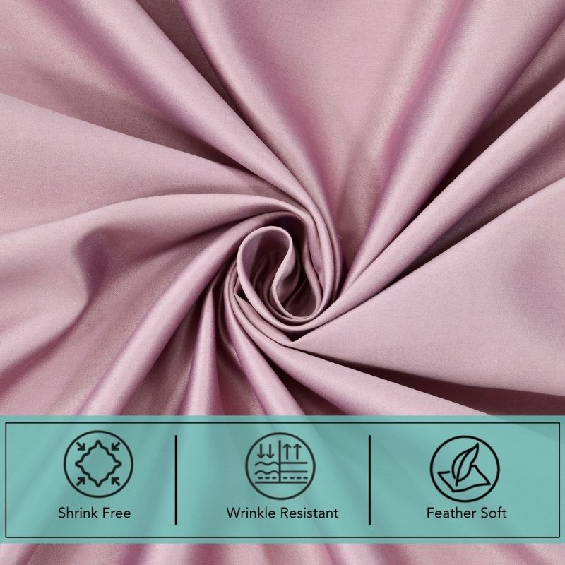Satin Fantasy 125 GSM Microfiber King Size Bedsheet with 2 Pillow Covers - Pink