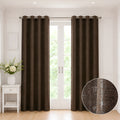 Lily Door XL Curtains 90% Blackout 280 GSM Embossed Textured Brown