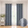 Lily Door Curtains 90% Blackout 280 GSM Embossed Textured Grey