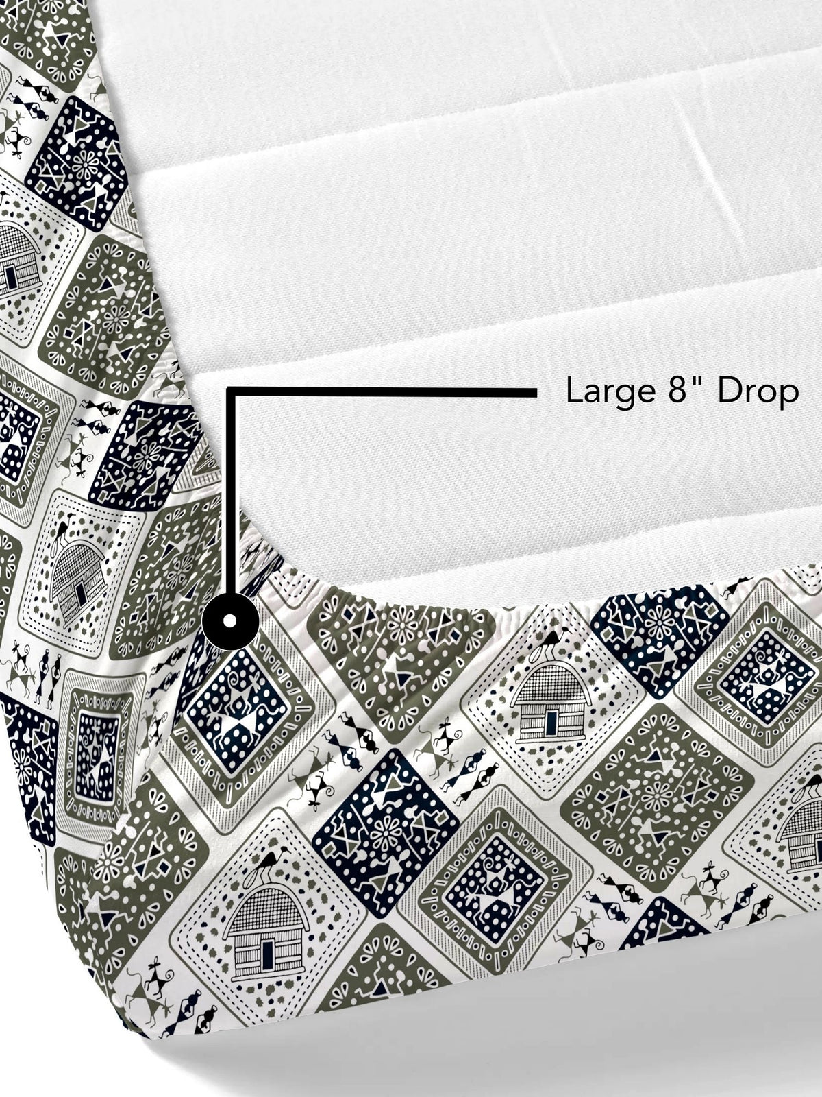 Lok Story Fitted Sheet with 2 Pillow Covers 130 GSM Micropeach Tribal Life