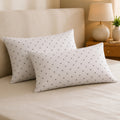 Jasmine Pillows ( Set of 2 ) Poly Shell with Fiber Filling Check Print White Regular