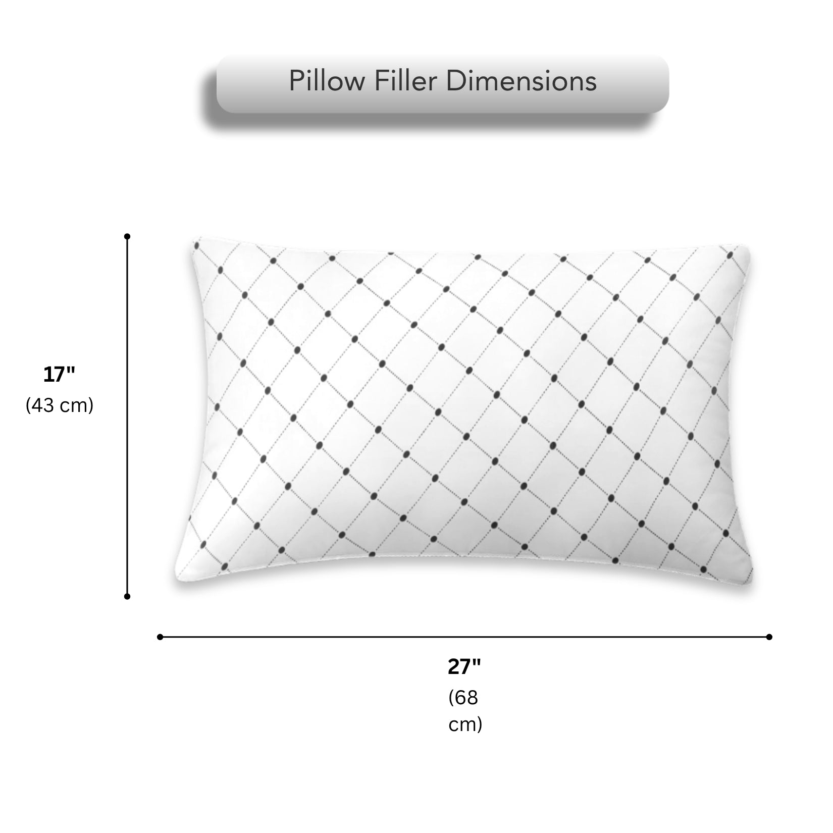 Jasmine Pillows ( Set of 2 ) Poly Shell with Fiber Filling Check Print White Regular