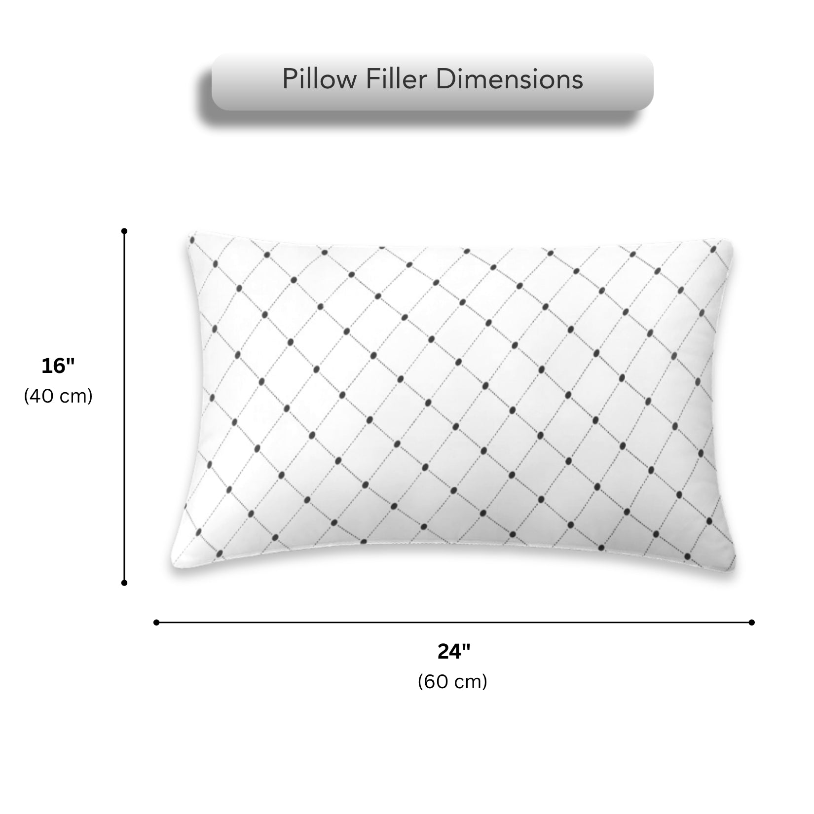 Jasmine Pillows ( Set of 2 ) Poly Shell with Fiber Filling Check Print White Small
