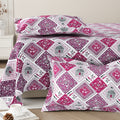 Lok Story Queen Bedsheet with 2 Pillow Covers 130 GSM Micropeach Tribal Life Pink