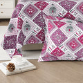 Lok Story Single Bedsheet with 1 Pillow Cover 130 GSM Micropeach Tribal Life Pink