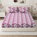 Lok Story King Fitted Sheet with 2 Pillow Covers 130 GSM Micropeach Tribal Life Pink