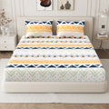 Daisy Queen Fitted Sheet with 2 Pillow Covers 130 GSM Micropeach Simple Geometrics Orange