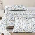 Daisy Single Bedsheet with 1 Pillow Cover 130 GSM Micropeach Floral Beauty Blue
